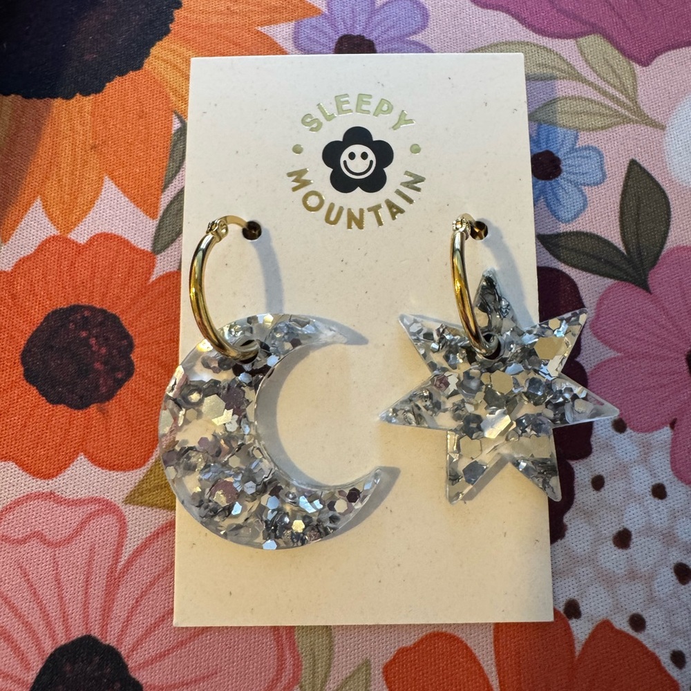 Sleepy Mountain Celestial Hoop Earrings